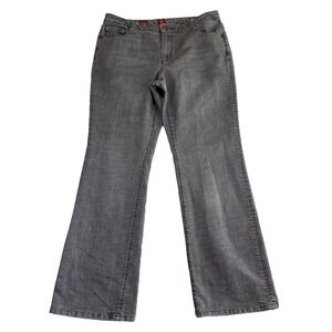 Sasson Bootcut Jeans Women's Size 16 Gray Denim Embroidered Pockets 90s Y2K VTG